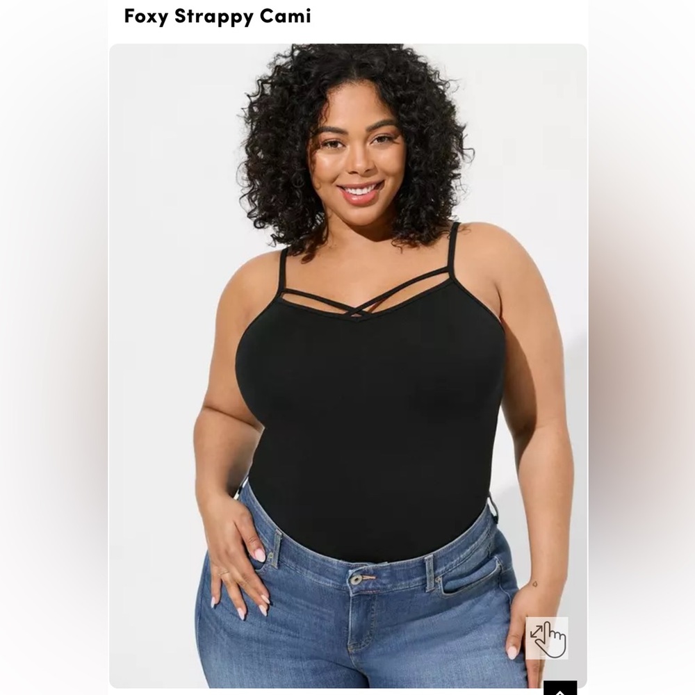 Torrid black strappy foxy tank - 2x - NWT